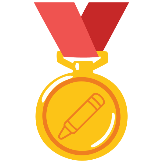 first place medal lower left crayon