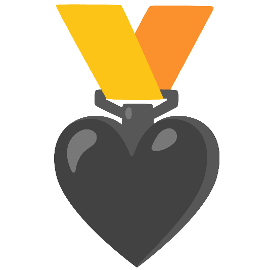 first place medal black heart