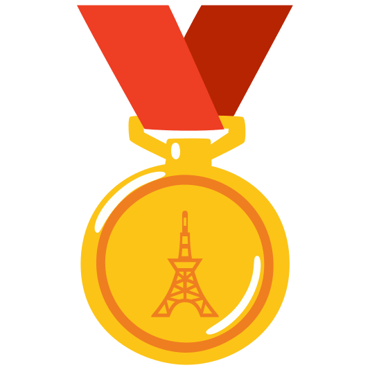 first place medal tokyo tower