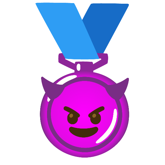 first place medal smiling imp