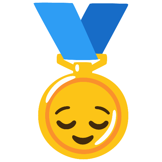 first place medal relieved