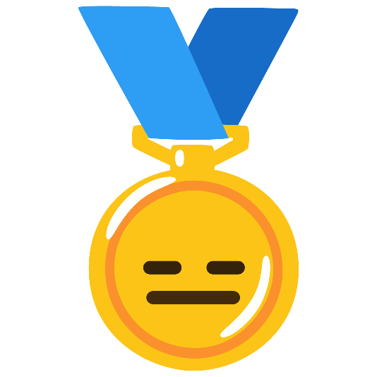 first place medal expressionless