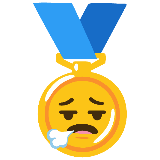 first place medal face exhaling