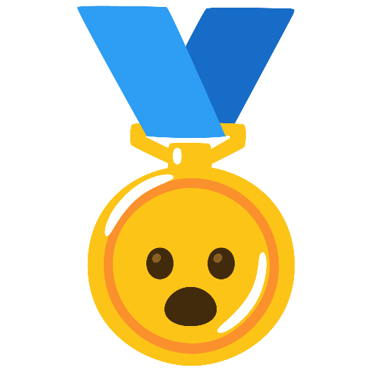 first place medal open mouth