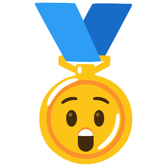 first place medal astonished