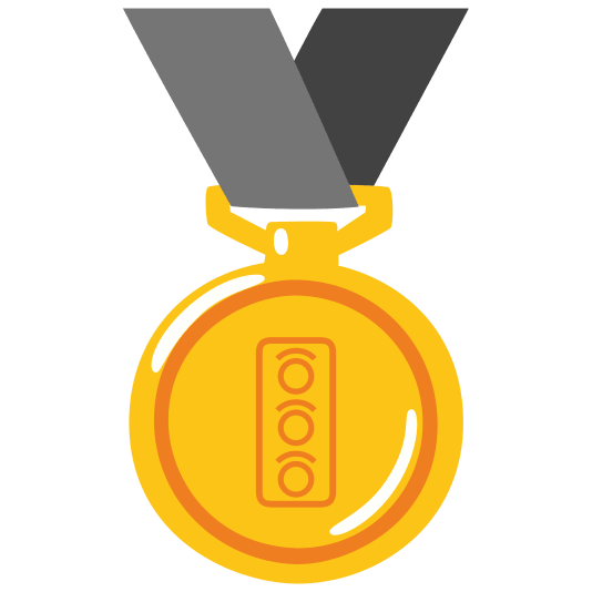 first place medal vertical traffic light
