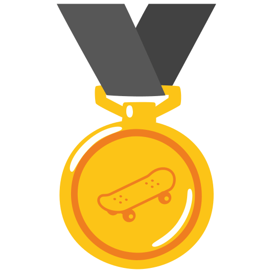 first place medal skateboard