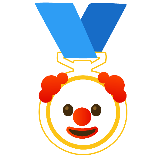 first place medal clown face