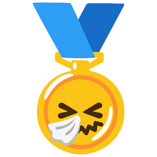 first place medal sneezing face
