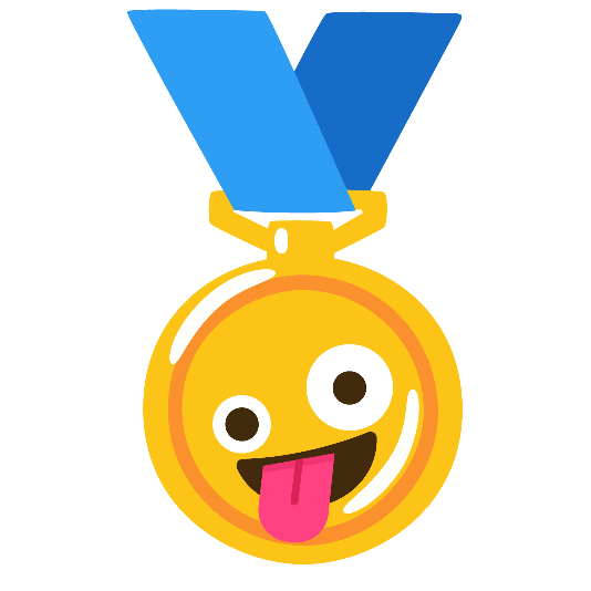 first place medal zany face