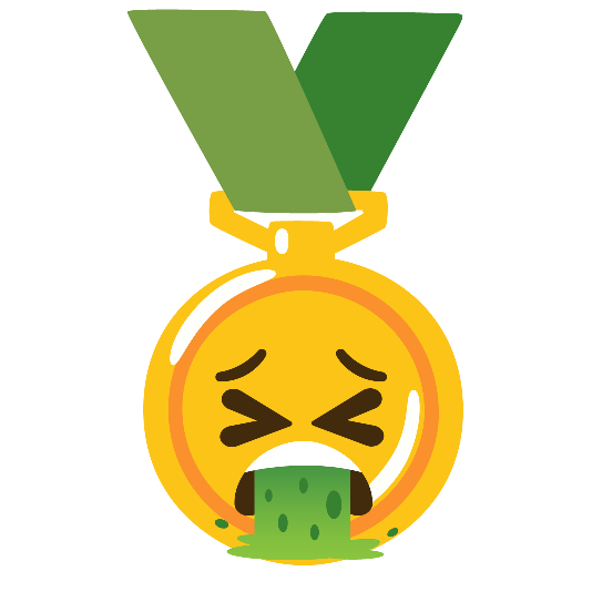 first place medal face vomiting