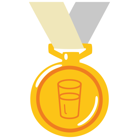 first place medal glass of milk
