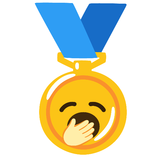 first place medal yawning face