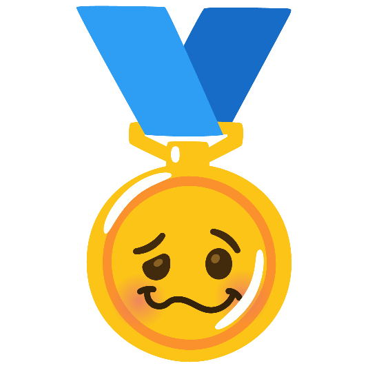 first place medal woozy face