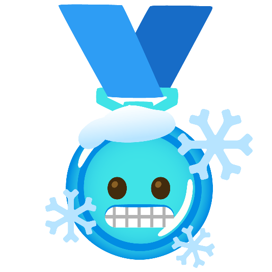 first place medal cold face