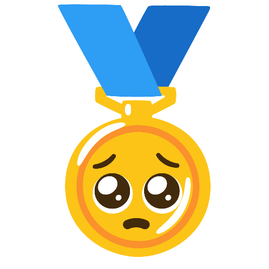 first place medal pleading face