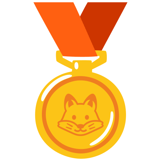first place medal fox face