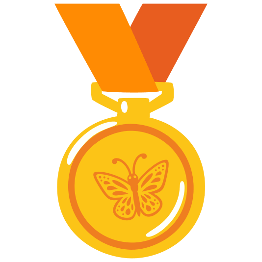 first place medal butterfly