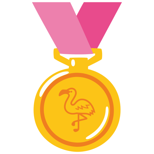 first place medal flamingo