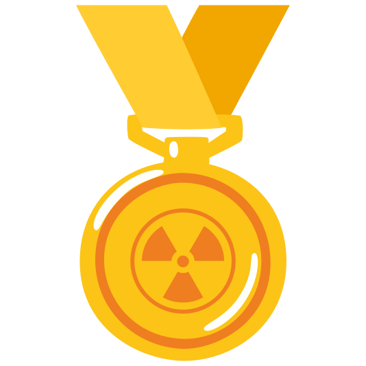 first place medal radioactive sign