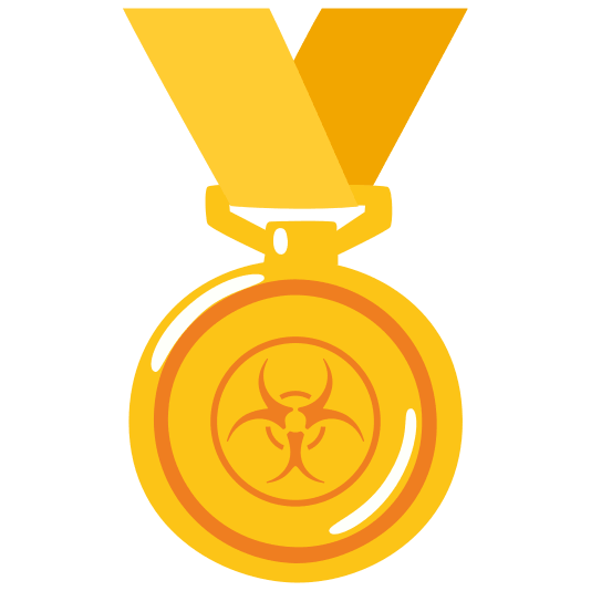 first place medal biohazard sign