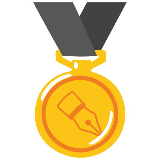 first place medal black nib