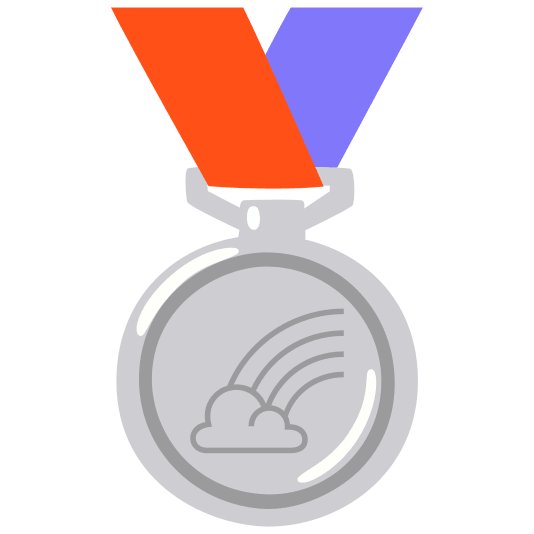 second place medal rainbow