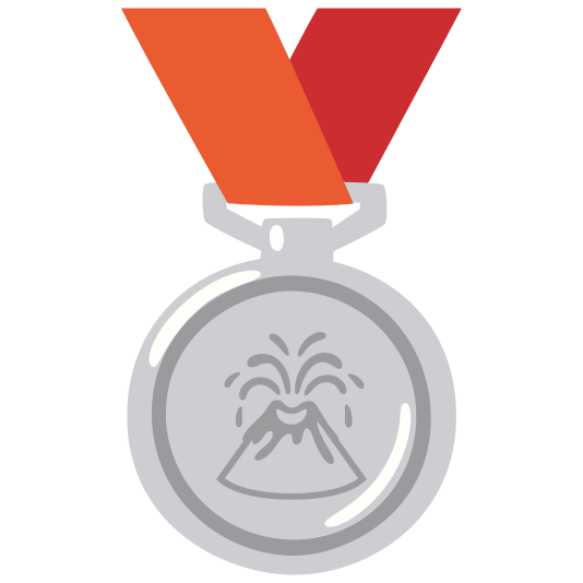 second place medal volcano