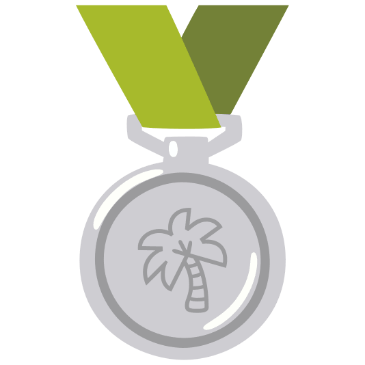 second place medal palm tree