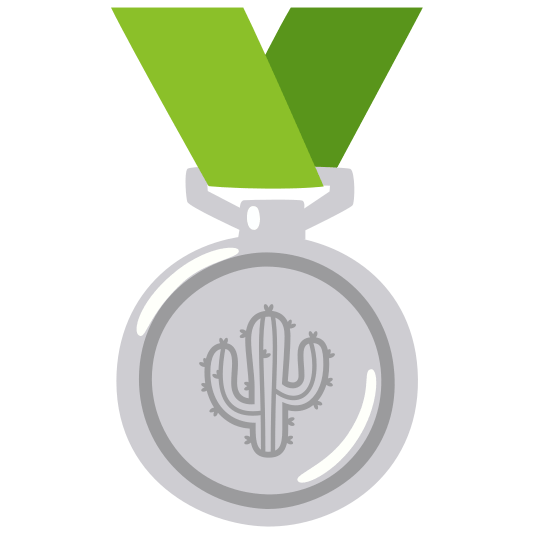 second place medal cactus