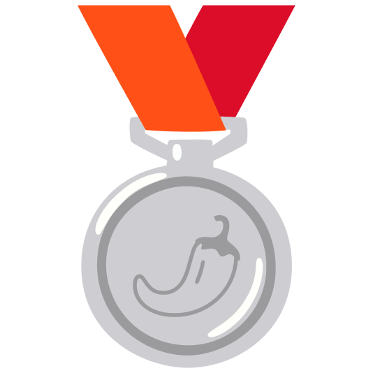 second place medal hot pepper