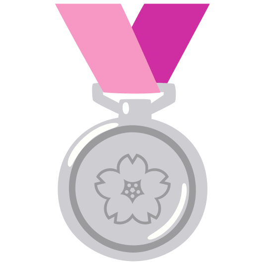 second place medal cherry blossom