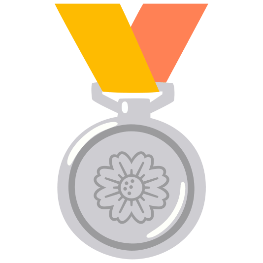 second place medal blossom