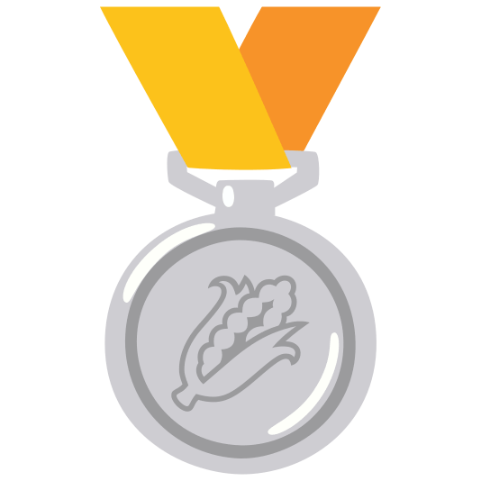 second place medal corn