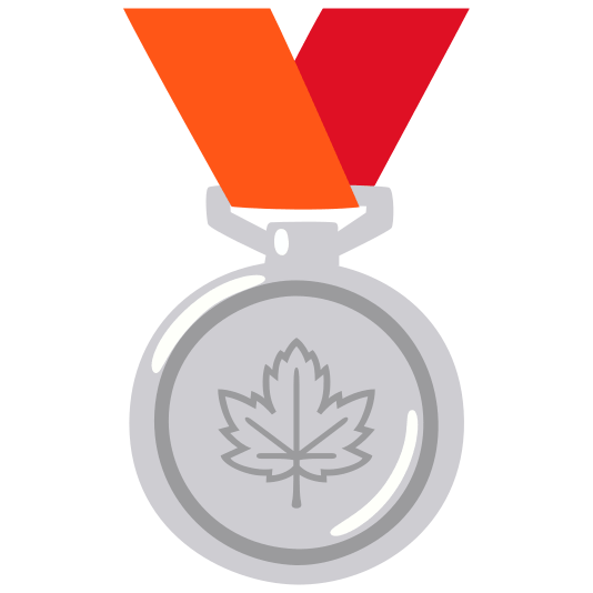 second place medal maple leaf
