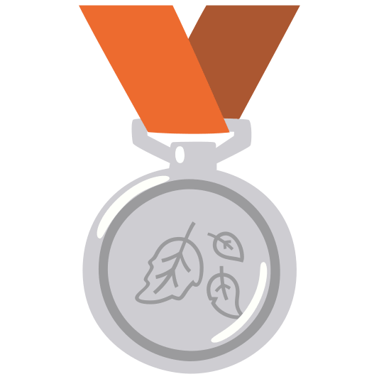 second place medal fallen leaf