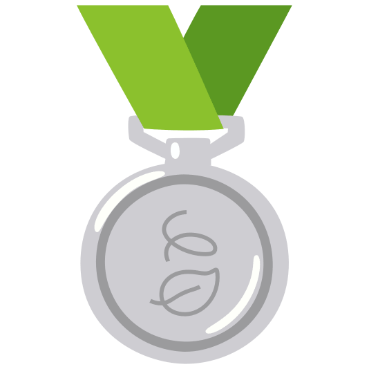 second place medal leaves