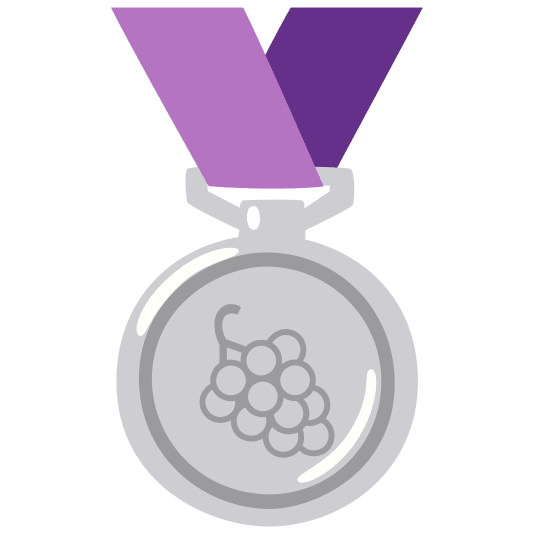 second place medal grapes