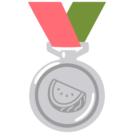 second place medal watermelon