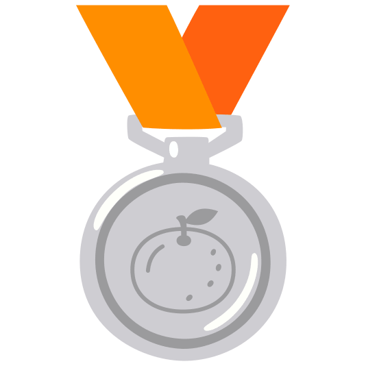 second place medal tangerine