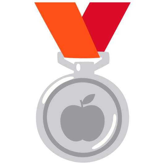 second place medal apple