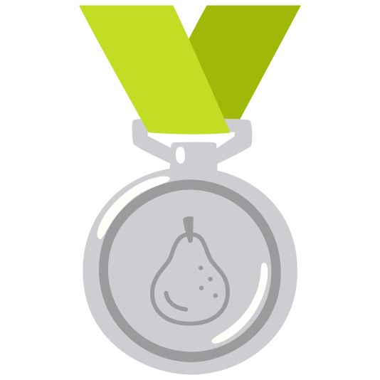 second place medal pear