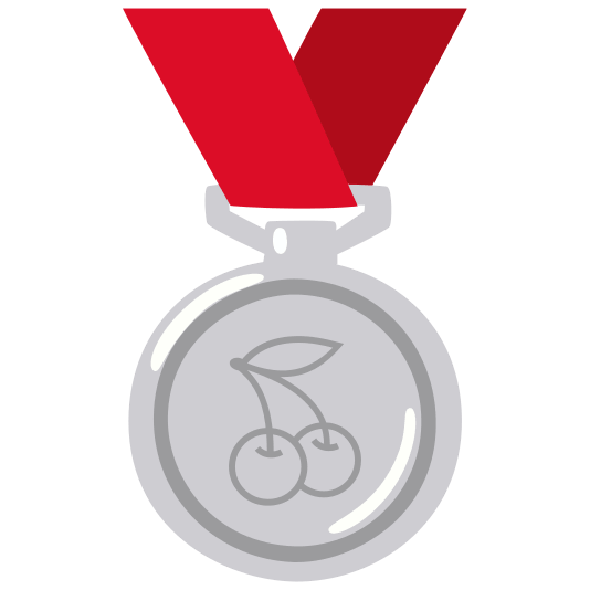 second place medal cherries