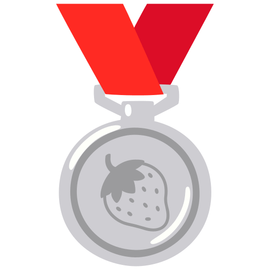 second place medal strawberry