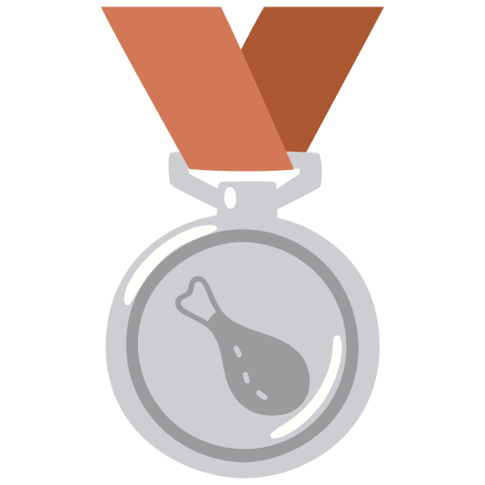 second place medal poultry leg