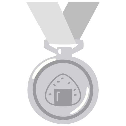 second place medal rice ball