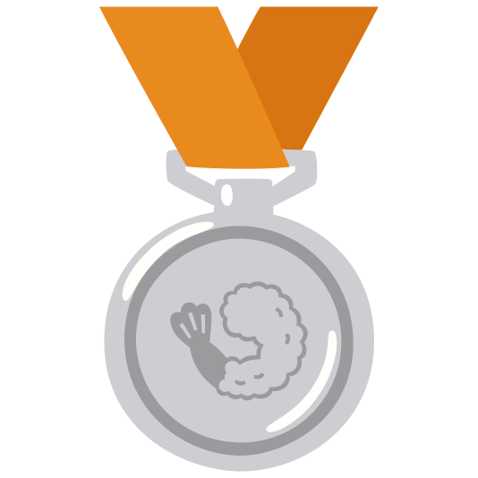 second place medal fried shrimp