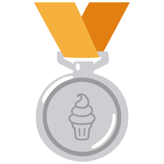 second place medal icecream