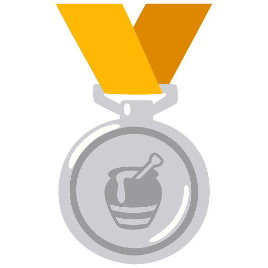 second place medal honey pot