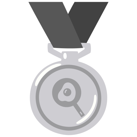 second place medal fried egg